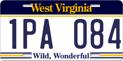 WV license plate 1PA084