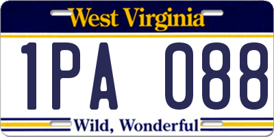 WV license plate 1PA088