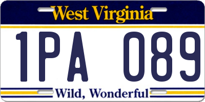 WV license plate 1PA089