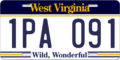 WV license plate 1PA091