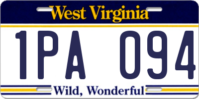 WV license plate 1PA094