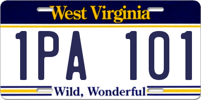 WV license plate 1PA101