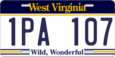 WV license plate 1PA107