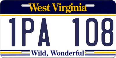 WV license plate 1PA108