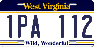 WV license plate 1PA112