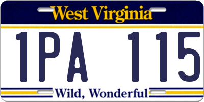 WV license plate 1PA115