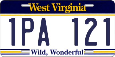WV license plate 1PA121