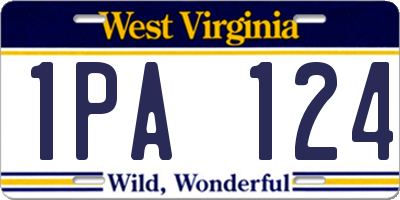 WV license plate 1PA124