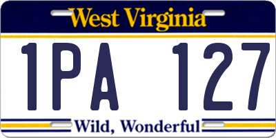 WV license plate 1PA127