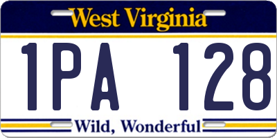 WV license plate 1PA128