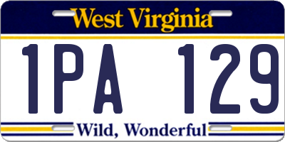 WV license plate 1PA129