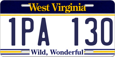 WV license plate 1PA130