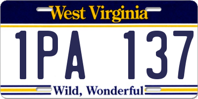 WV license plate 1PA137