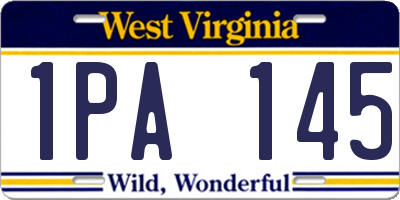 WV license plate 1PA145