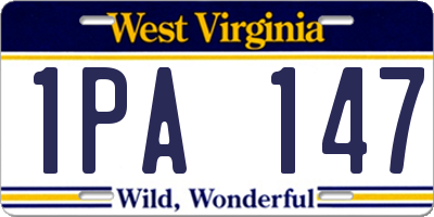 WV license plate 1PA147
