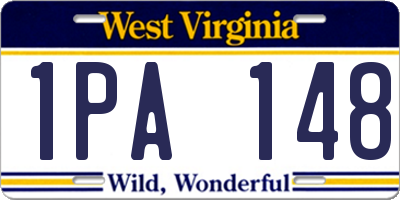 WV license plate 1PA148