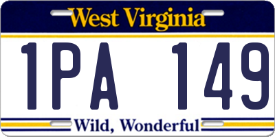 WV license plate 1PA149