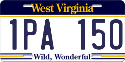 WV license plate 1PA150