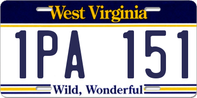 WV license plate 1PA151