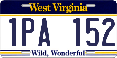 WV license plate 1PA152