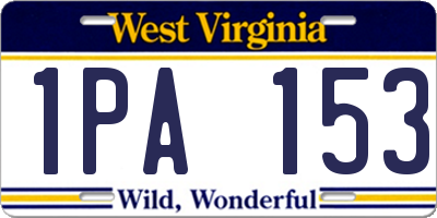 WV license plate 1PA153