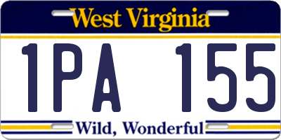 WV license plate 1PA155