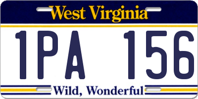 WV license plate 1PA156