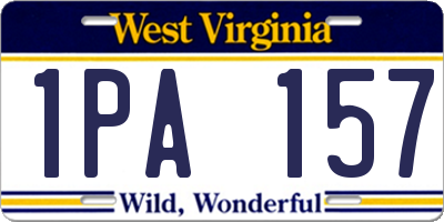 WV license plate 1PA157