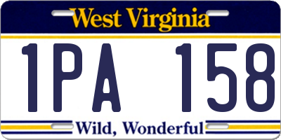 WV license plate 1PA158