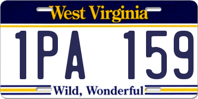WV license plate 1PA159
