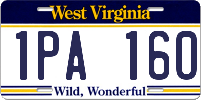 WV license plate 1PA160