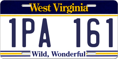 WV license plate 1PA161
