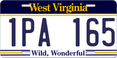 WV license plate 1PA165