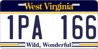 WV license plate 1PA166