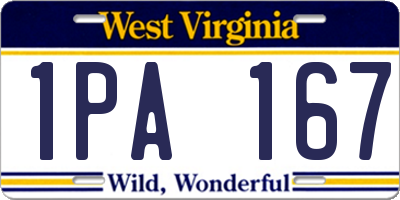 WV license plate 1PA167