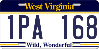 WV license plate 1PA168