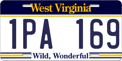 WV license plate 1PA169