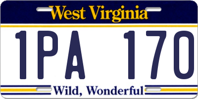 WV license plate 1PA170