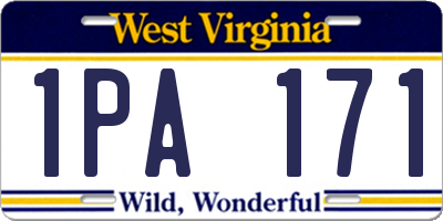 WV license plate 1PA171