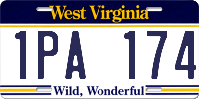 WV license plate 1PA174