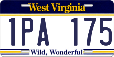 WV license plate 1PA175
