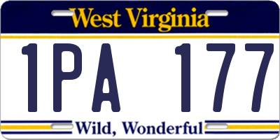 WV license plate 1PA177