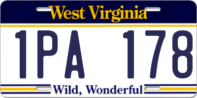 WV license plate 1PA178
