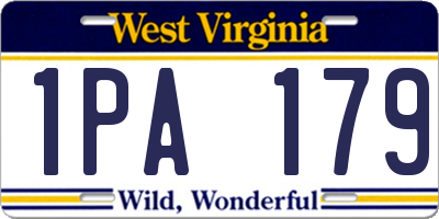 WV license plate 1PA179