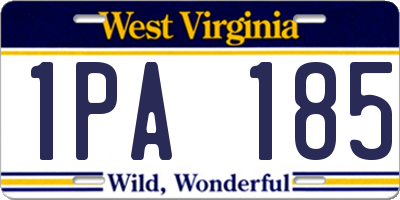 WV license plate 1PA185