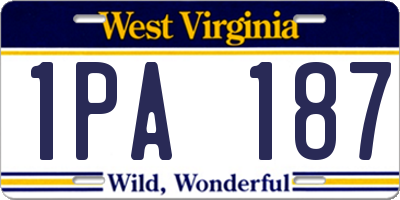 WV license plate 1PA187