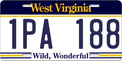 WV license plate 1PA188