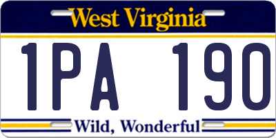 WV license plate 1PA190