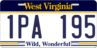 WV license plate 1PA195