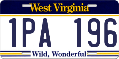 WV license plate 1PA196